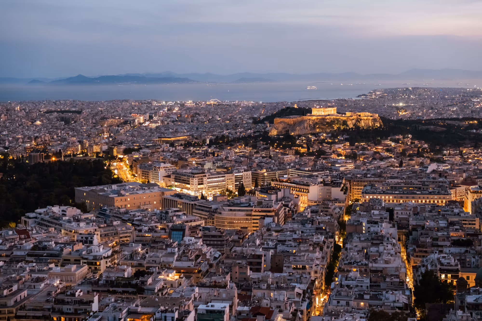 Athens at night