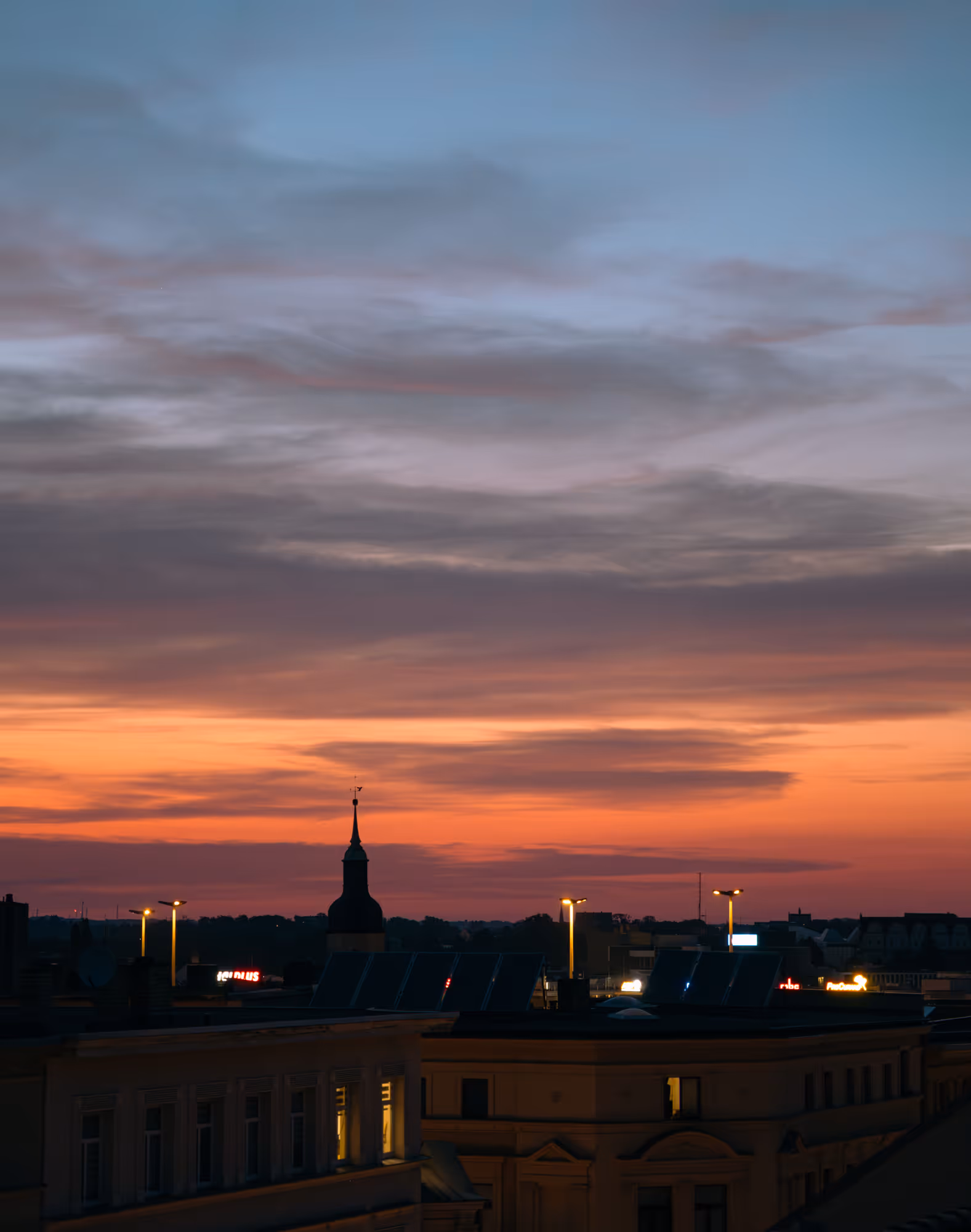 Sunset over the city