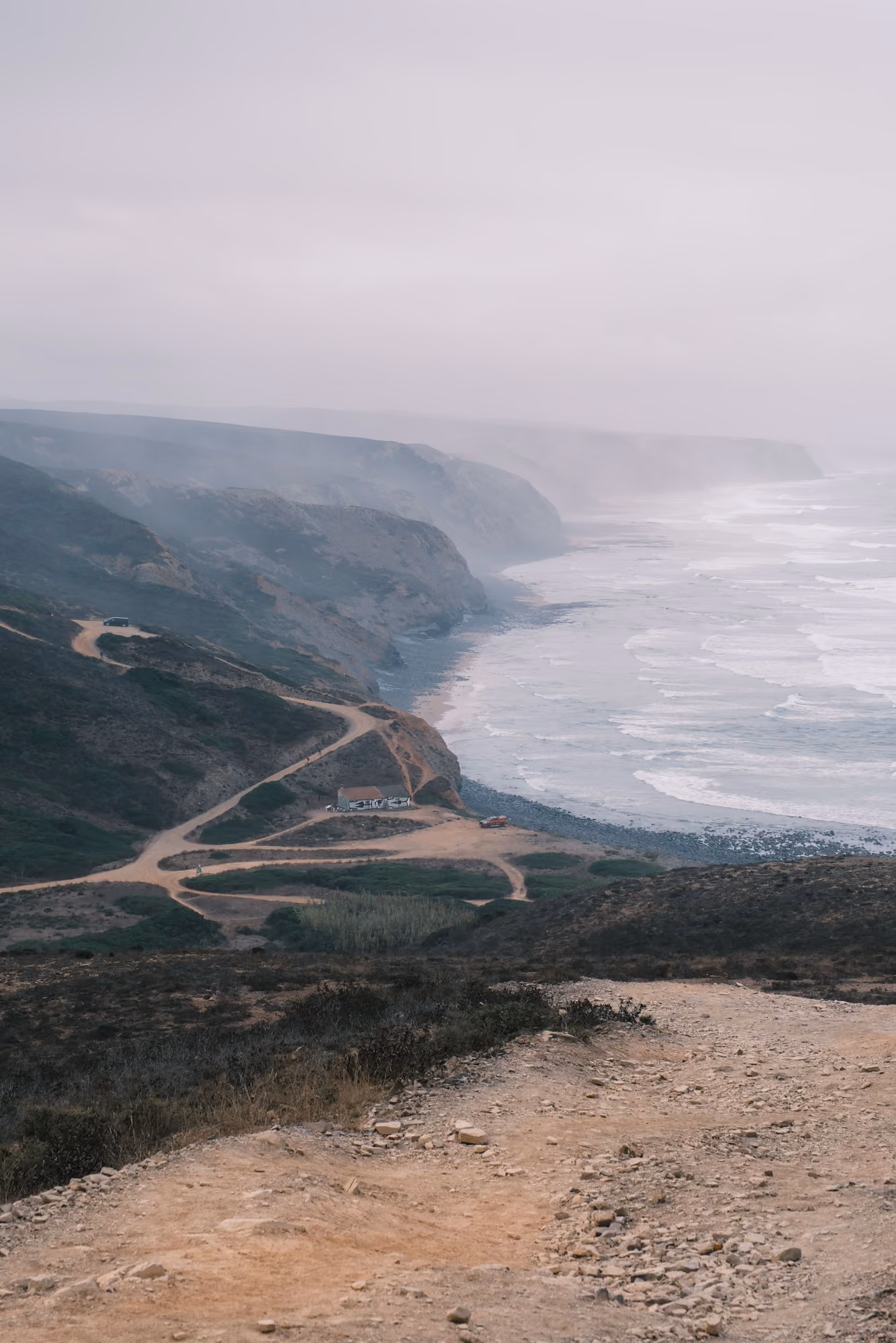 Hiking into the fog